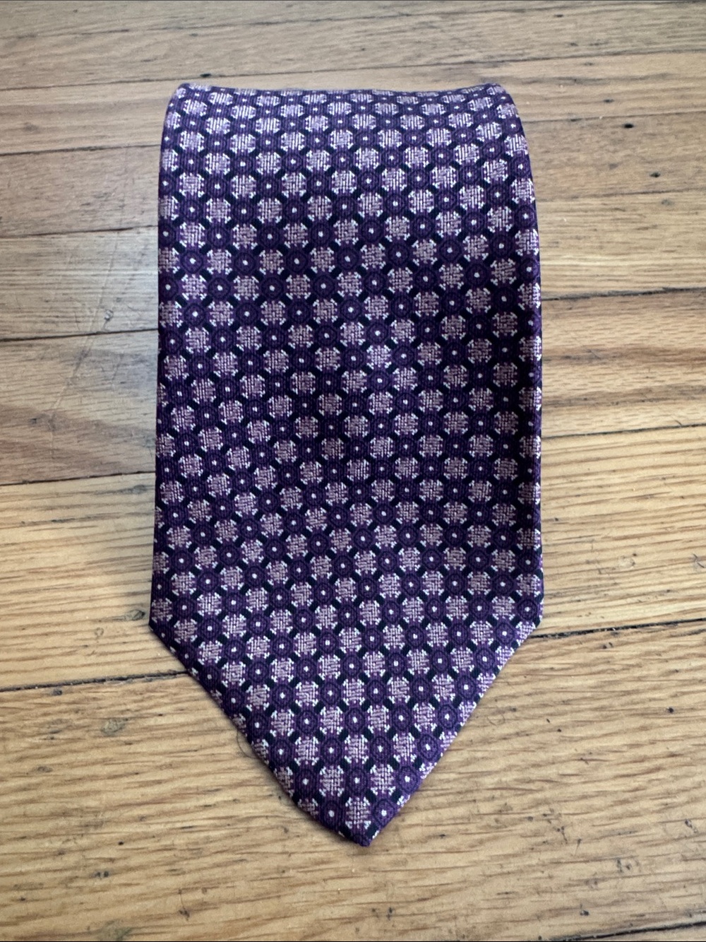 Austin Reed Purple Geometric Silk Tie